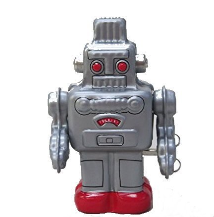 Amazon.co.jp: ブリキのおもちゃ ロボット シルバー (ゼンマイ式歩行