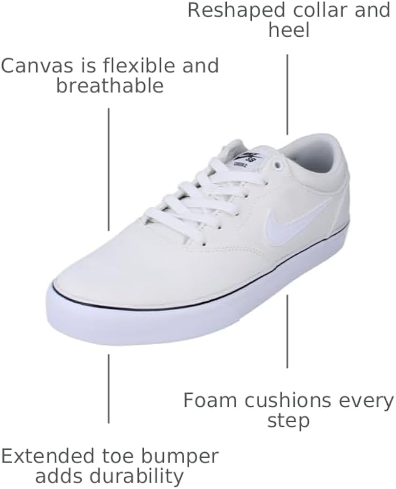 Amazon.com | Nike SB Chron 2 Canvas (DM3494-105, White/White/Gum