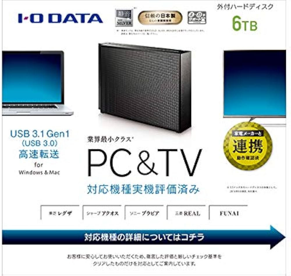 Amazon | アイオーデータ HDCZ-UTL6K 6TB 外付け ハードディスク USB
