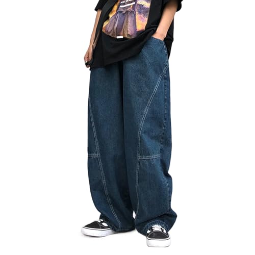 Mens Teen Boys Super Baggy Jeans Mid Rise Wide Leg Hip Hop Skater