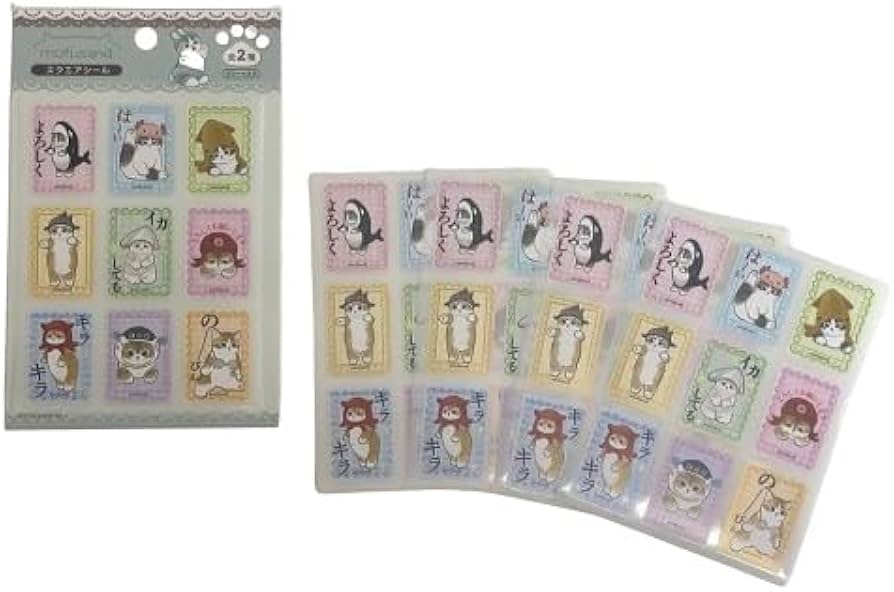 Amazon.co.jp: 切手風『キャラクター スクエアシール（9枚×5シート