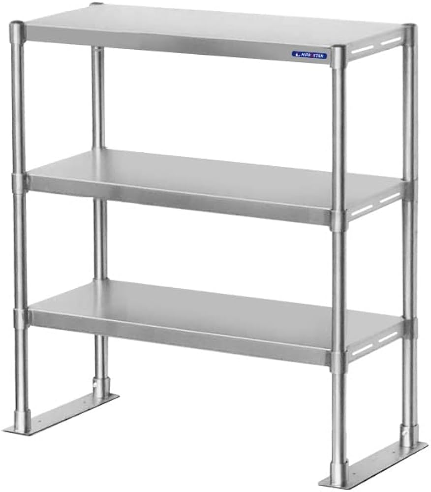 Amazon｜ステンレス キッチン 棚 3段 業務用 棚無段階調整式 置き棚