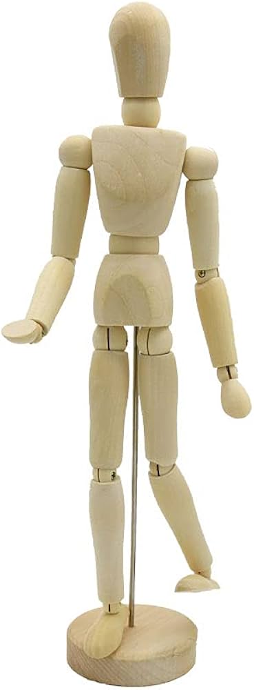 Amazon | 木製デッサン人形 マネキン モデル 関節可動 自立 台座付き