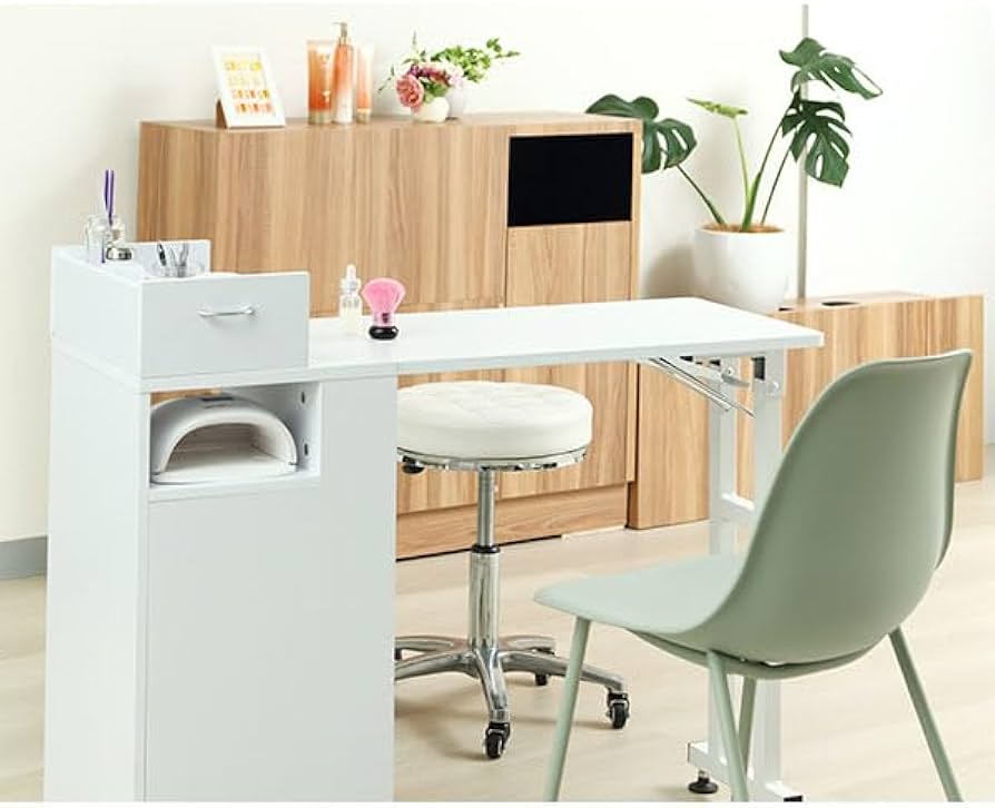 Amazon.co.jp: 折りたたみ ネイル テーブル デスク 机 キャスター付き