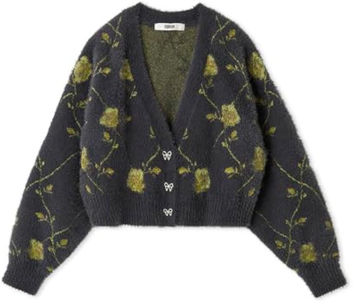 Amazon | [ファーファー] ローズジャガードカーディガン RWNT245043