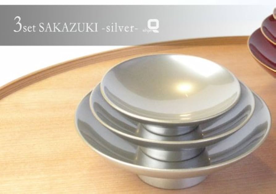 Amazon.co.jp: 銀盃 三つ組盃 銀のさかずき : ホーム＆キッチン