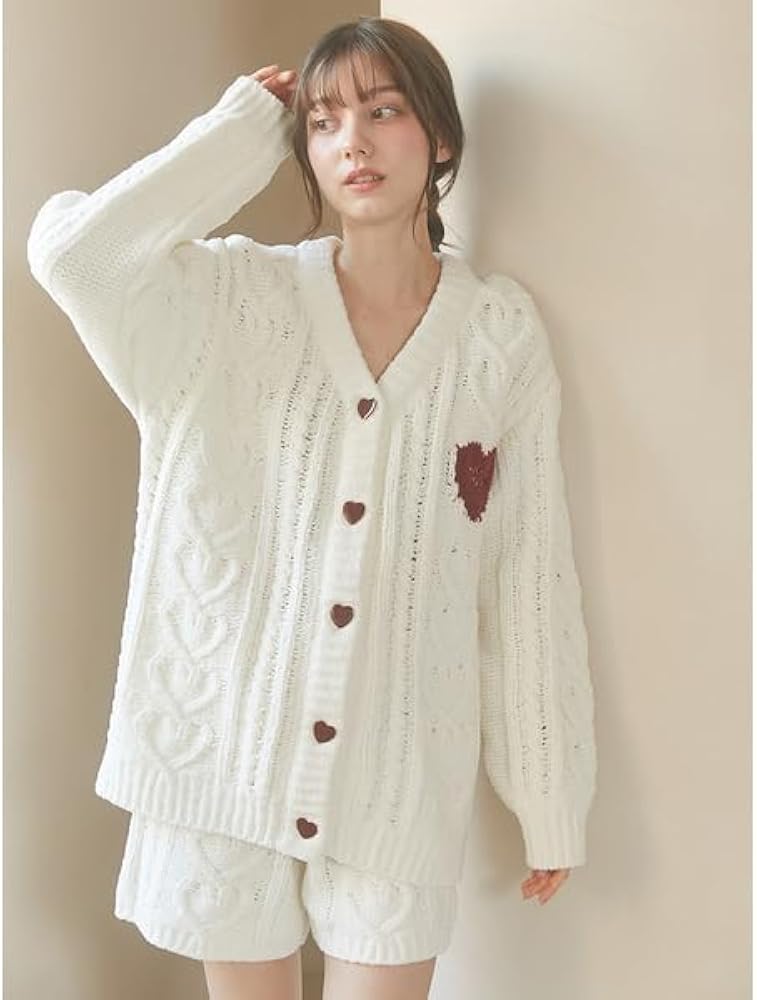 Amazon | [ジェラート ピケ] 【Valentine】ハートアランカーディガン