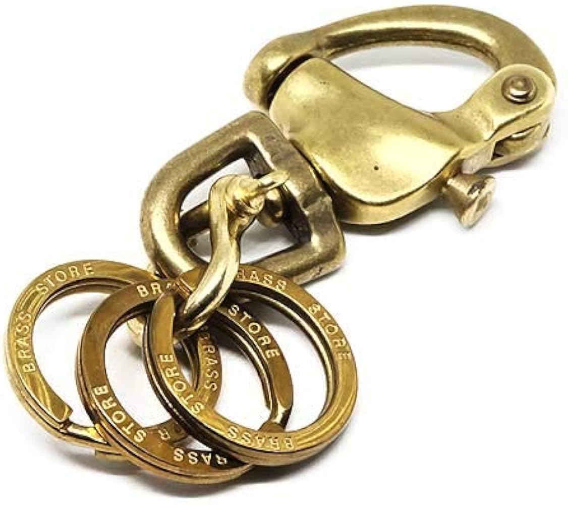 Amazon.co.jp: [BRASS STORE] 真鍮 スナップシャックル キーホルダー