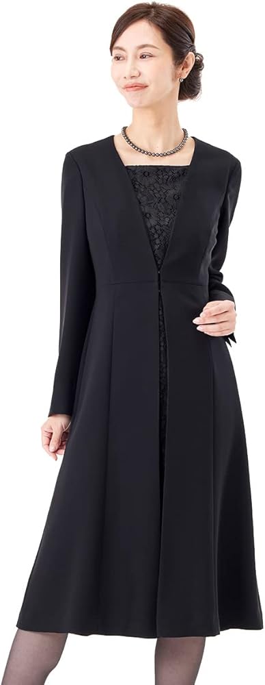 Amazon.co.jp: [モノワール] ロングジャケット風レースデザイン