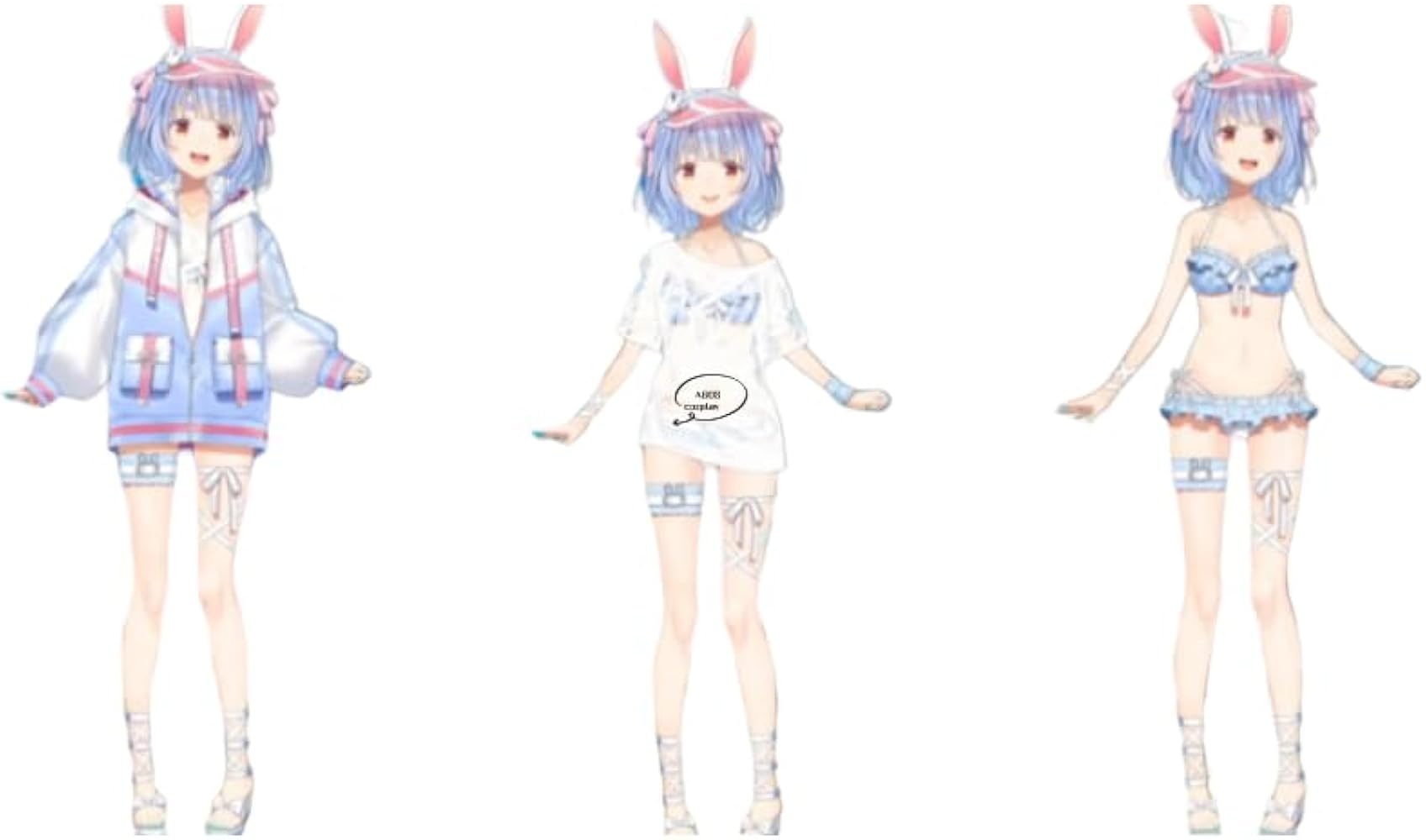 Amazon.co.jp: 【AGOS】「ウィッグ 、靴付き」Vtuber 兎田ぺこら 水着