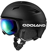 Amazon | Odoland スキーヘルメットセット ゴーグル付き スノーボード