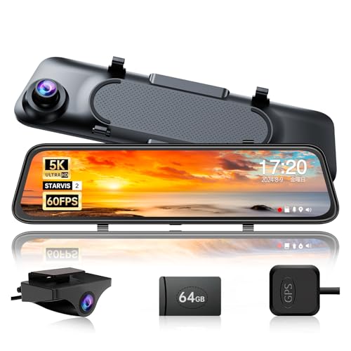 Amazon | JADO最新ドライブレコーダーミラー型 5K解像度 12インチ リア