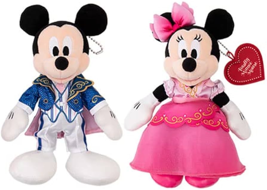Amazon | ミニーマウス＆ミッキーマウス ぬいぐるみバッジ
