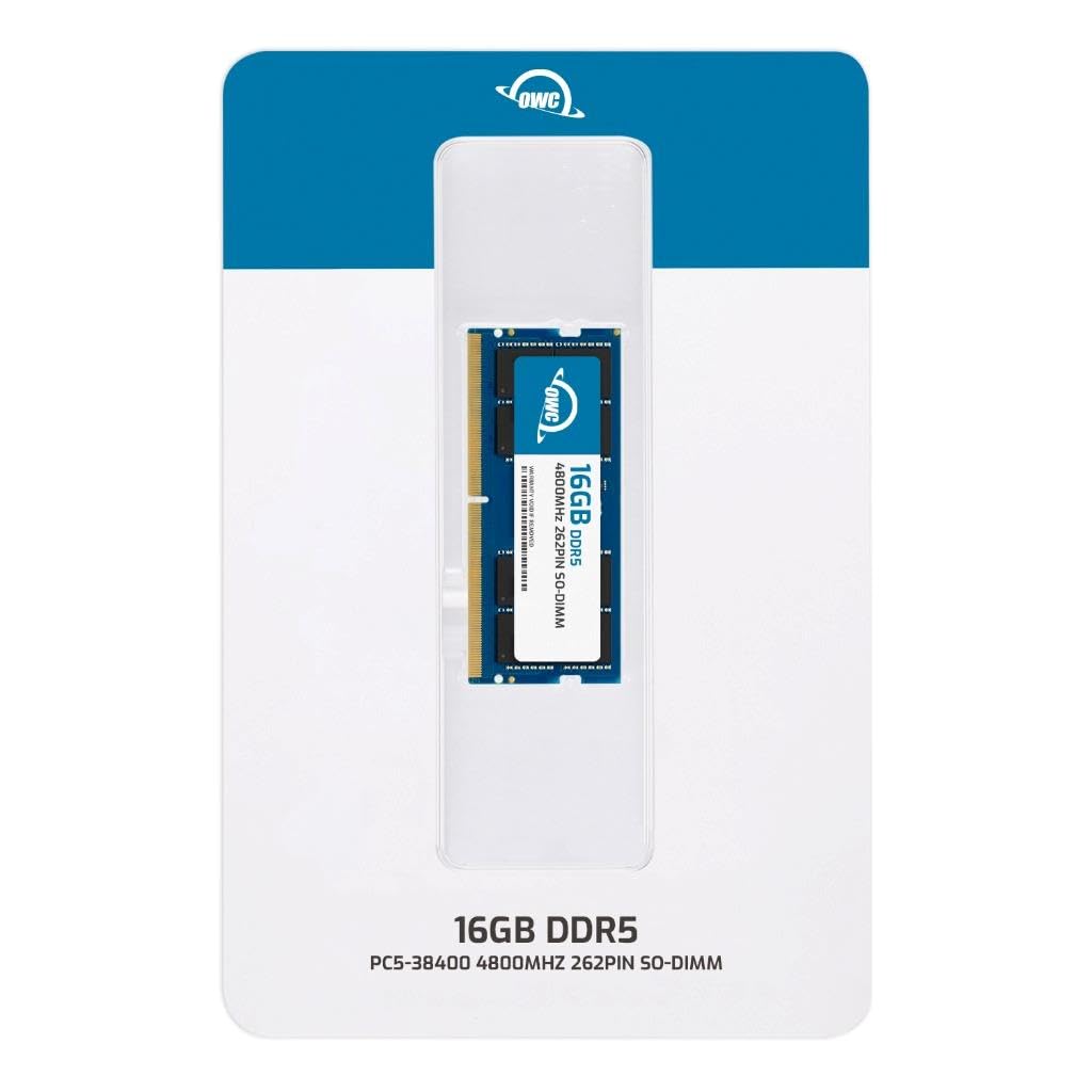 OWC 16GB DDR5 4800 PC5-38400 CL40 1Rx8 262-pin 1.1V SODIMM Memory