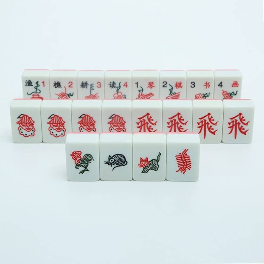 Amazon.co.jp: 麻雀牌 中国 麻雀セット マレーシア麻雀 84 ピース 3 人