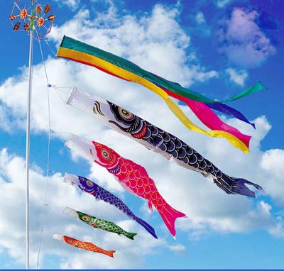 Amazon.co.jp: 【庭園用鯉のぼり】8mナイロンSky鯉のぼり8点セット