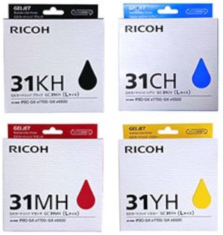 Amazon.co.jp: リコー GC31H 4色セット（ BK/C/M/Y ）純正 GX