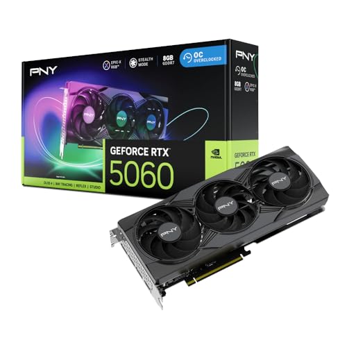 PNY NVIDIA GeForce RTX™ 5060 8GB ARGB Overclocked Triple Fan
