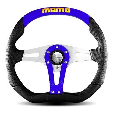 Amazon | MOMO(モモ) ステアリング トレック 35パイ レザー/BL T-3