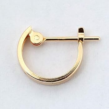 Amazon | K18角溝タイプのフープピアス 10mm×2mm K18 18K 18金