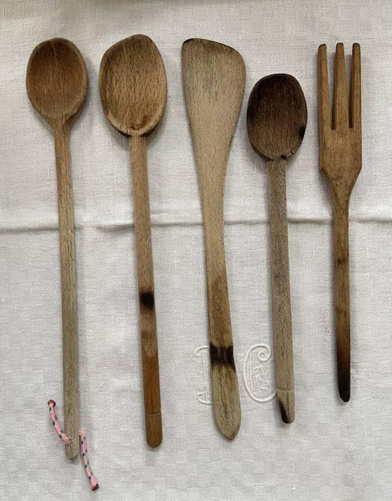 Amazon | フランスブロカント キッチンツール5点セット 木製スプーン