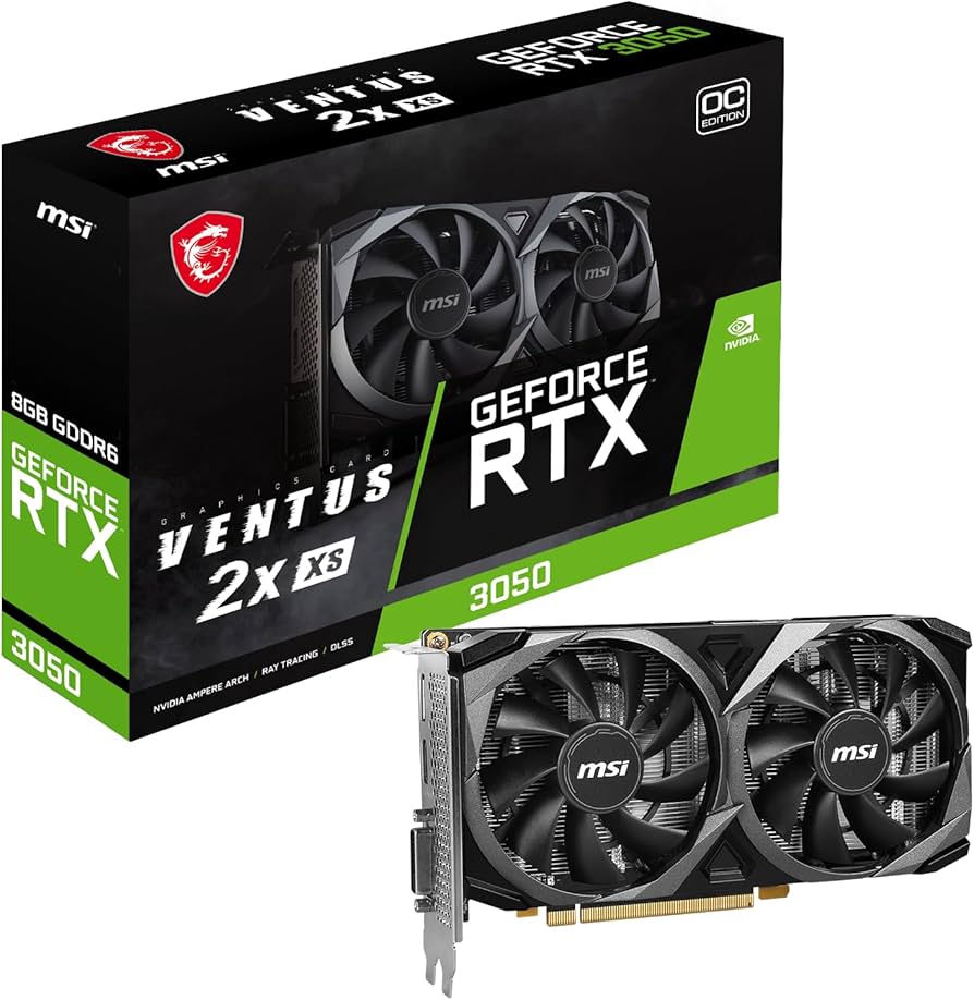 MSI GeForce RTX 3050 8GB GDRR6 Boost Clock: 1807 MHz 128-Bit HDMI