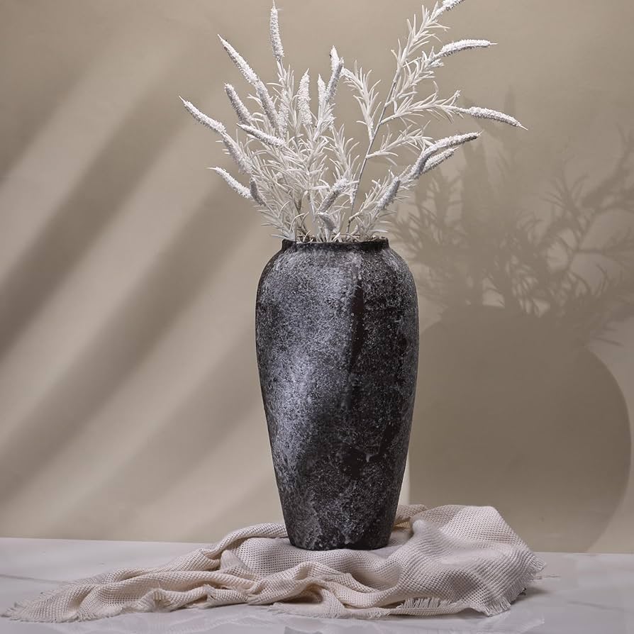 Amazon.co.jp: 高さ13.8インチの石の花瓶、素朴なホームデコレーション