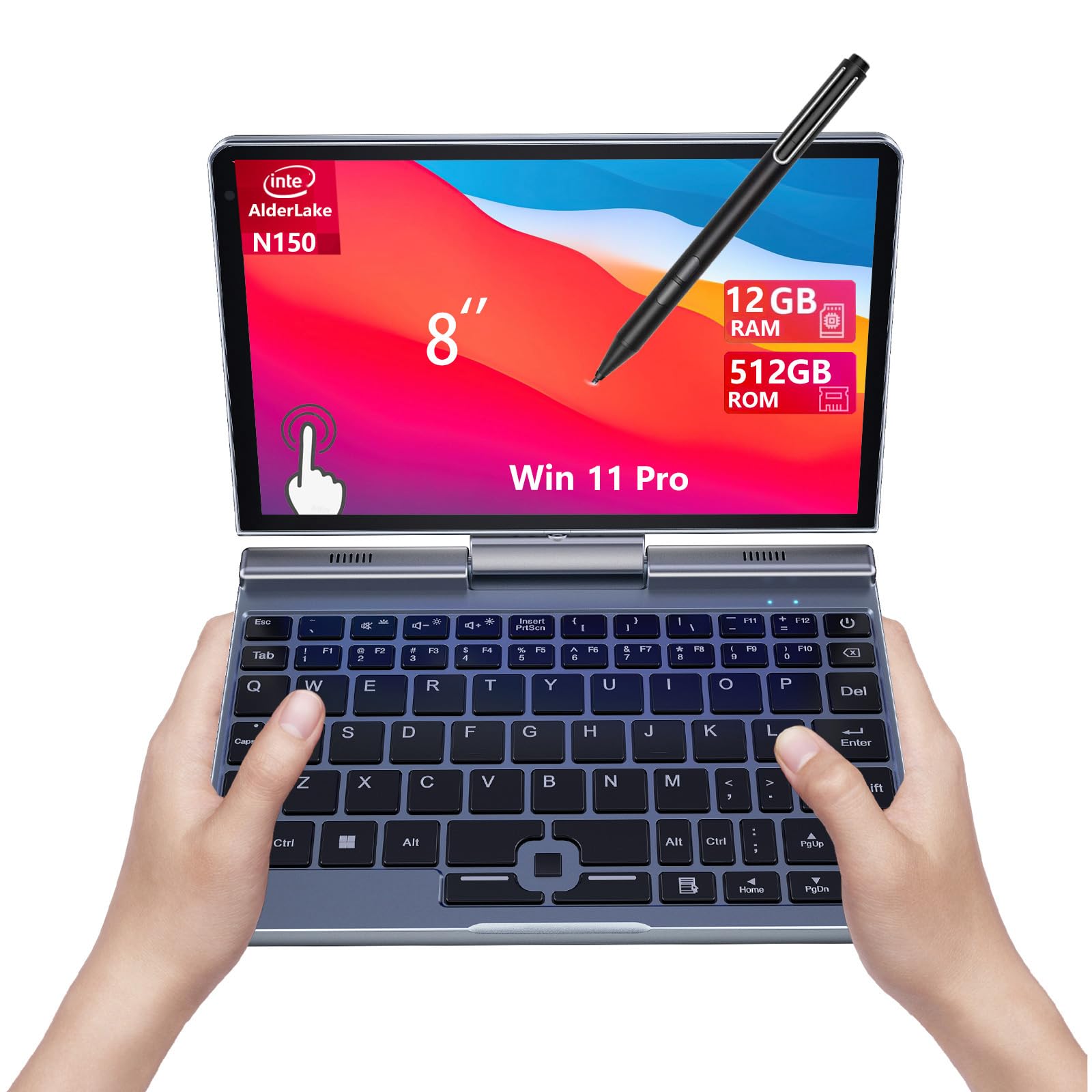 Amazon.com: KOOFORWAY 8 Inch 2-in-1 Mini Laptop,HD Rotatable Touch