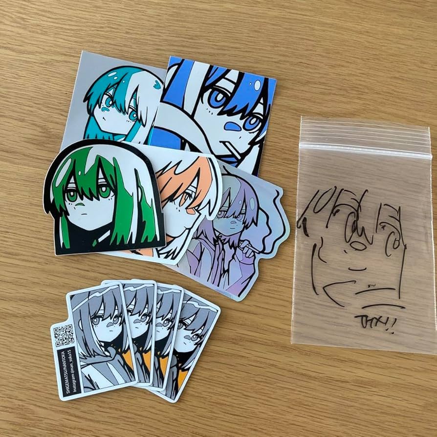 Amazon.co.jp: 直筆サインイラスト入り シゲマツ nantoka ステッカー