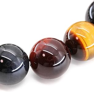 Amazon.co.jp: 石輝 AAAAランク天然石3色ミックスタイガーアイ14mm