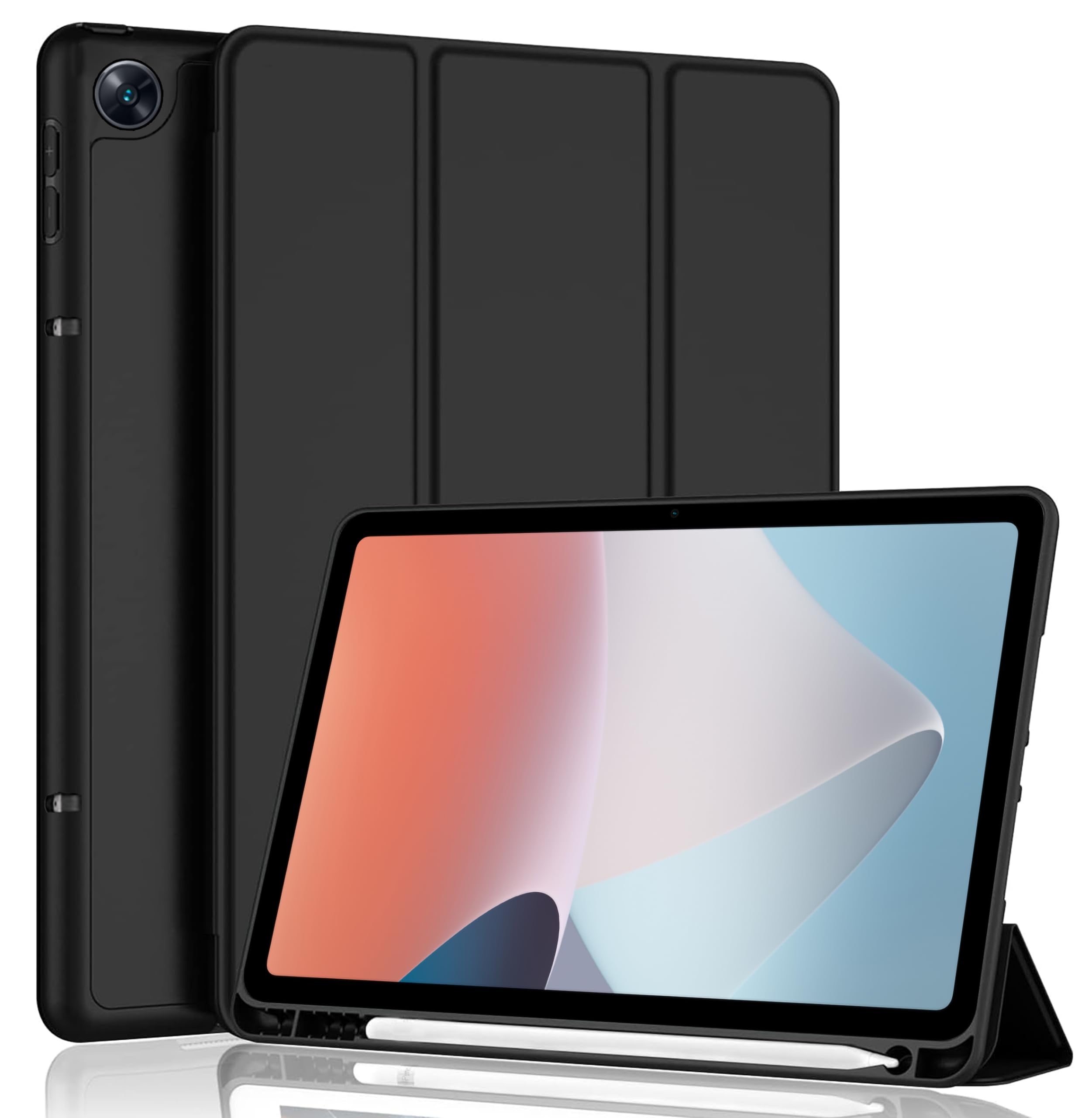 TGK Smart Flexible with Pencil Holder Trifold Back Flip Stand Case