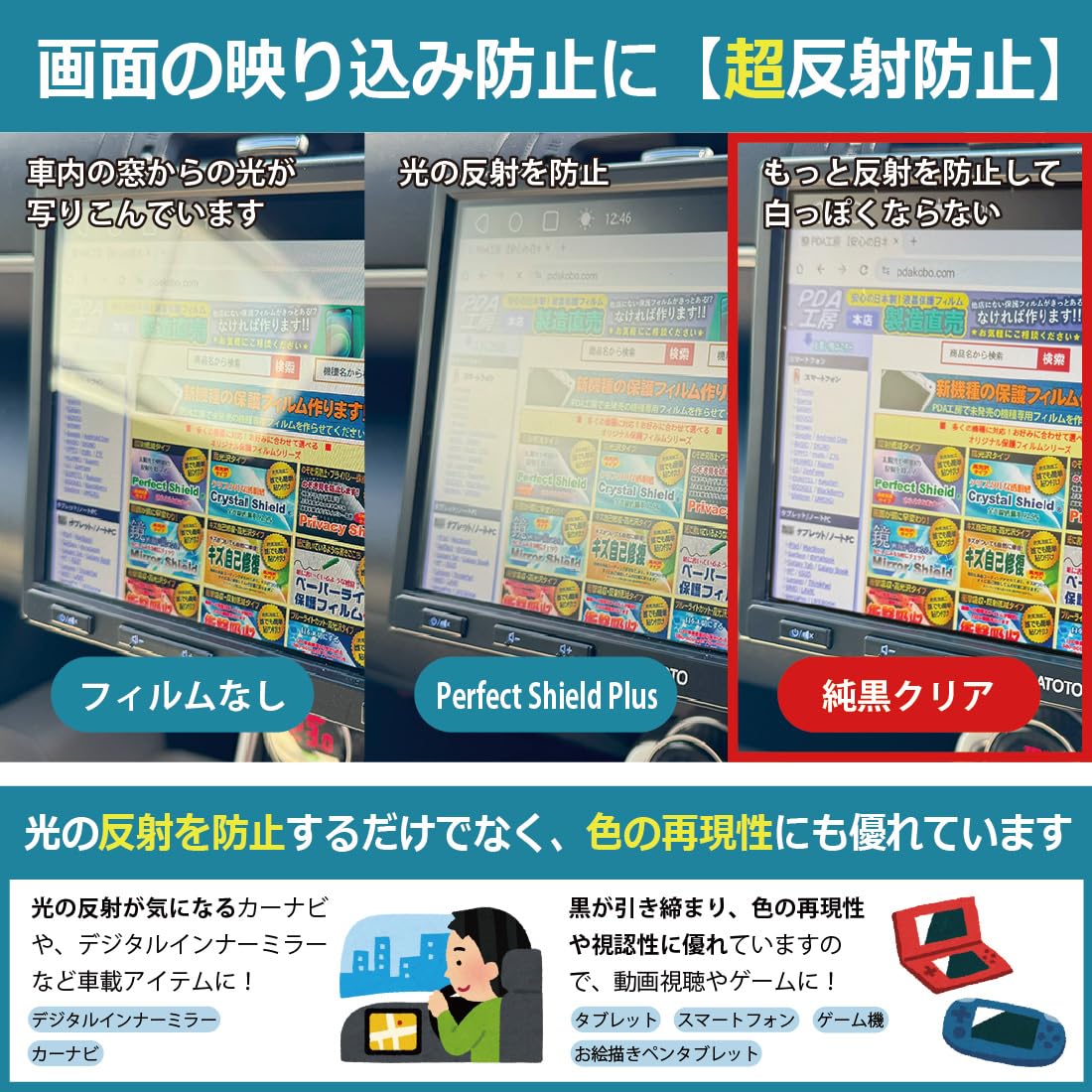 Kasvar 10.26インチ ディスプレイ 純黒クリアフィルム付き Amazon