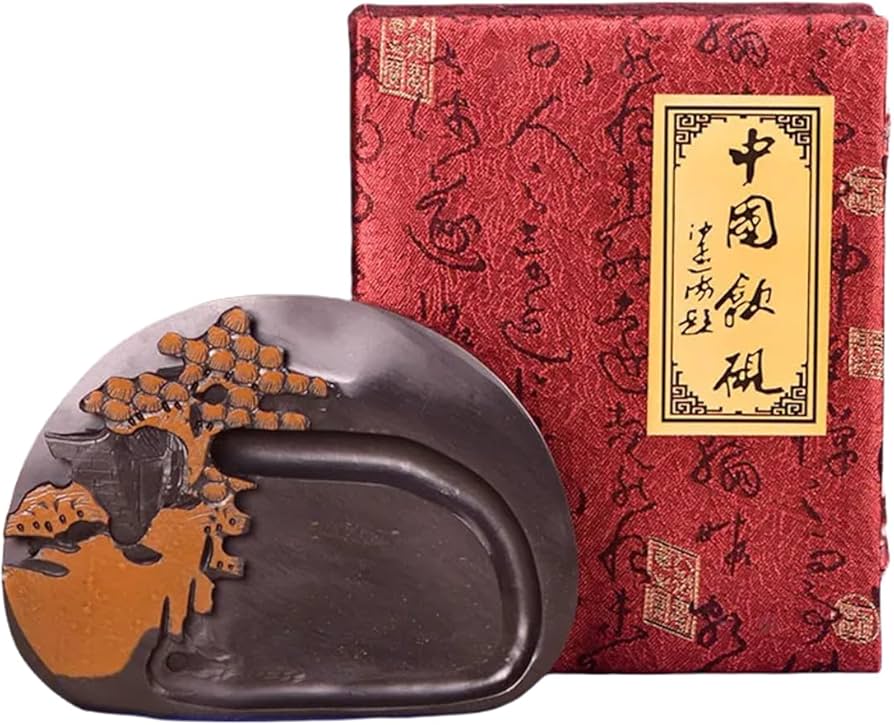 Amazon.co.jp: すずり台 すずり石 四宝 研磨可能なインク 原石と墨の