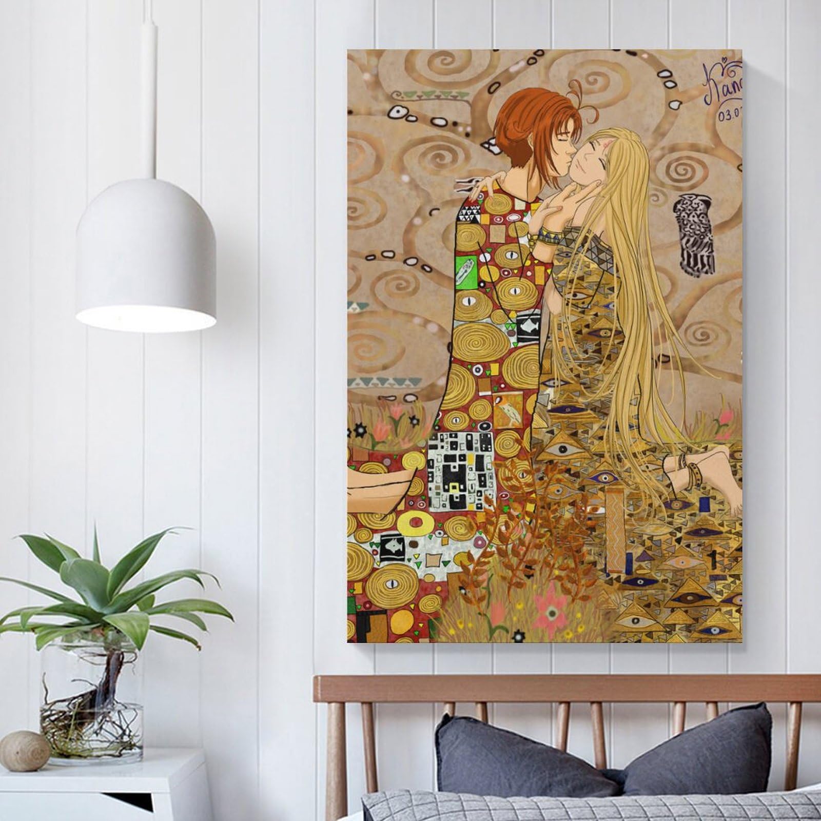 Amazon.co.jp: Gustav Klimtグスタフ・クリムト《接吻》 ポスター