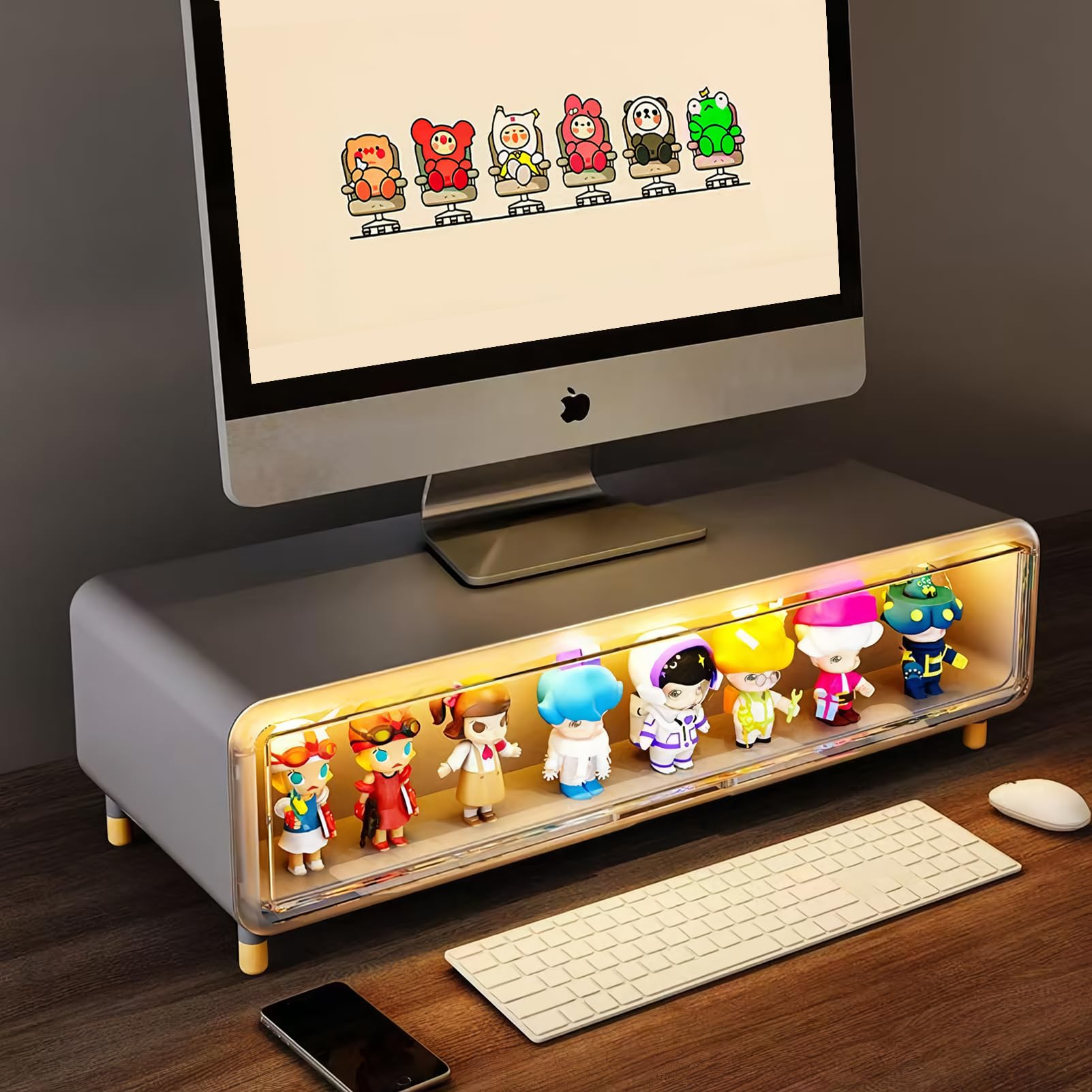 Amazon.co.jp: Mirasizuku モニター台 卓上 引き出し式コレクション