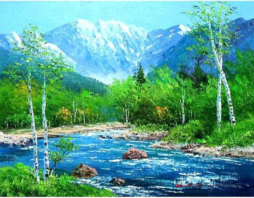 河畔 油絵 F8（455×380mm） 河畔 油絵 F8（455×380mm） 河畔 油絵 F8