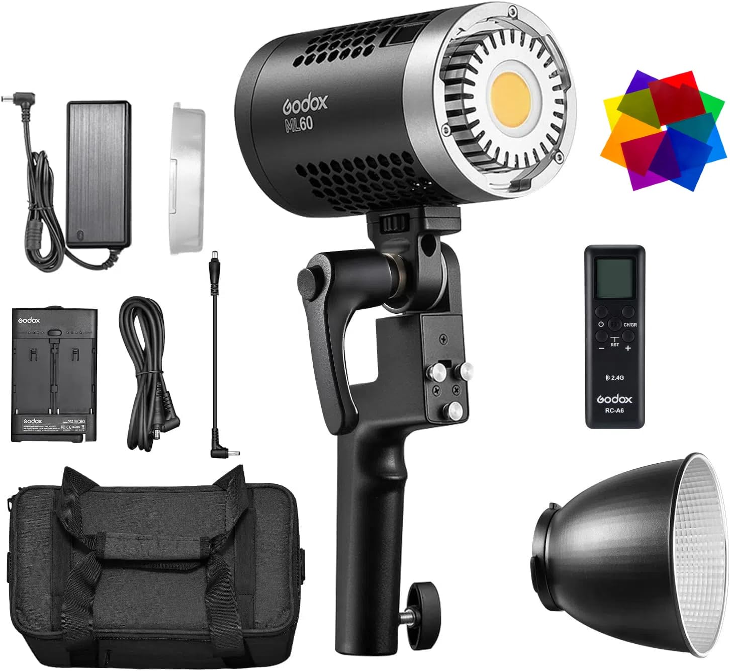 Amazon.com: Godox ML60 Handheld LED Video Light, 60W 69000LUX