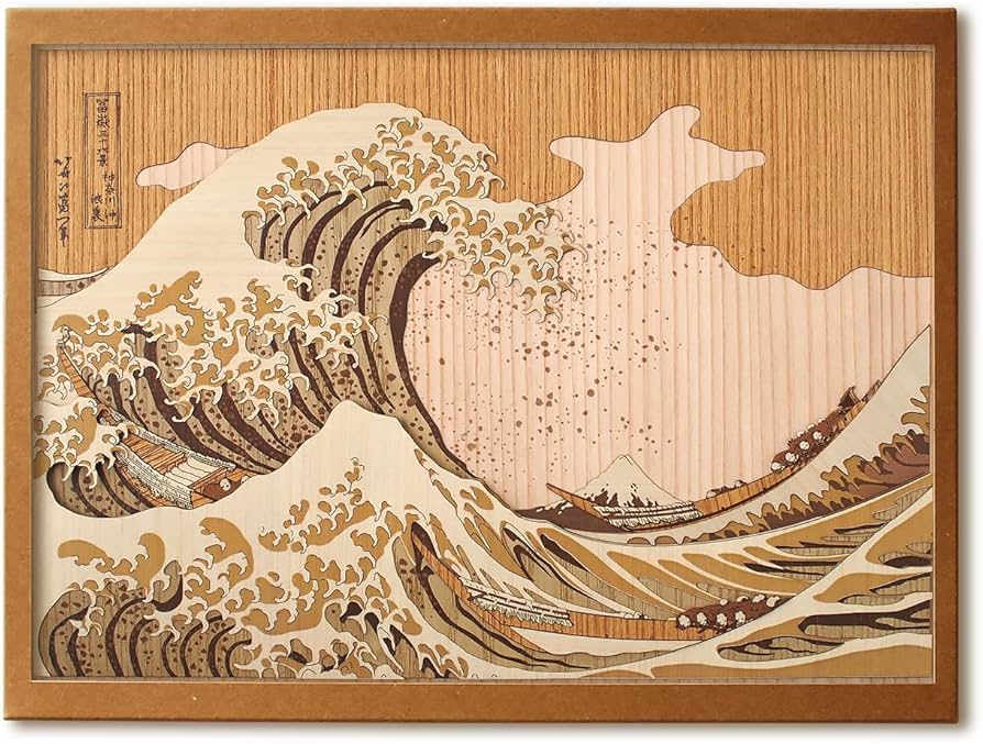 Amazon | KINOWA 「神奈川沖浪裏」 木はり絵 オリジナル 手作り キット
