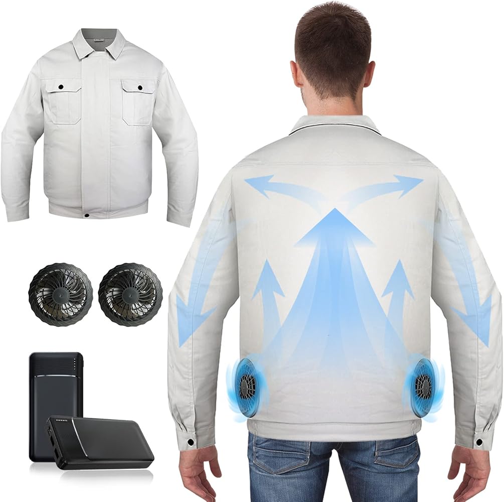 Amazon.co.jp: [KLIFE] 空調作業服 ファン付き 30000mAh大容量
