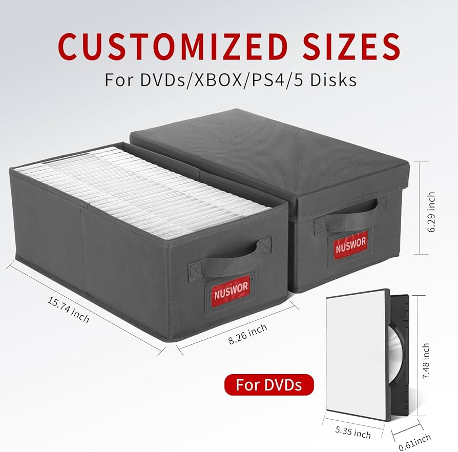 Amazon.com: NUSWOR DVD Storage Box - Stackable DVD Case Holder