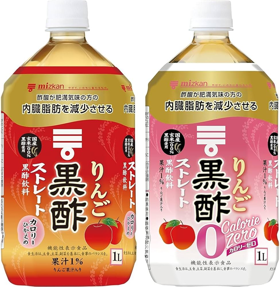 Amazon.co.jp: ミツカン りんご黒酢 ストレート 1000ml×3本 + ミツカン