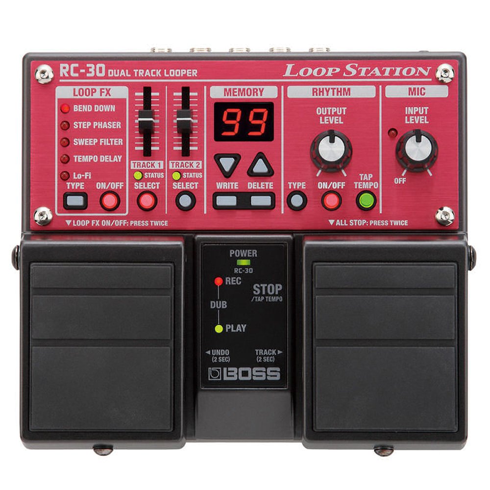 Amazon.com: BOSS RC-30 Loop Station Twin Guitar Pedal, Red