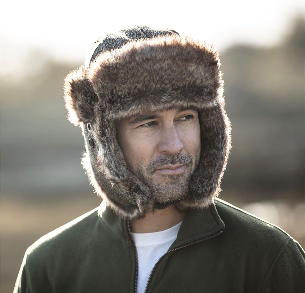 Walker and Hawkes - Harris Tweed Charles Trapper Hat - Charcoal