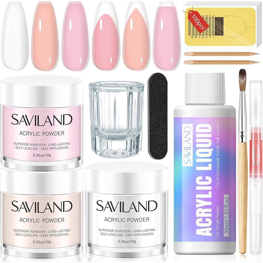 Amazon.co.jp: Saviland 3 色アクリル ネイル キット-アクリル