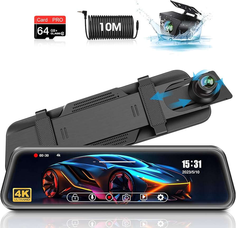 Amazon.co.jp: ドライブレコーダー ミラー型 4K UHD 高画质【伸縮式