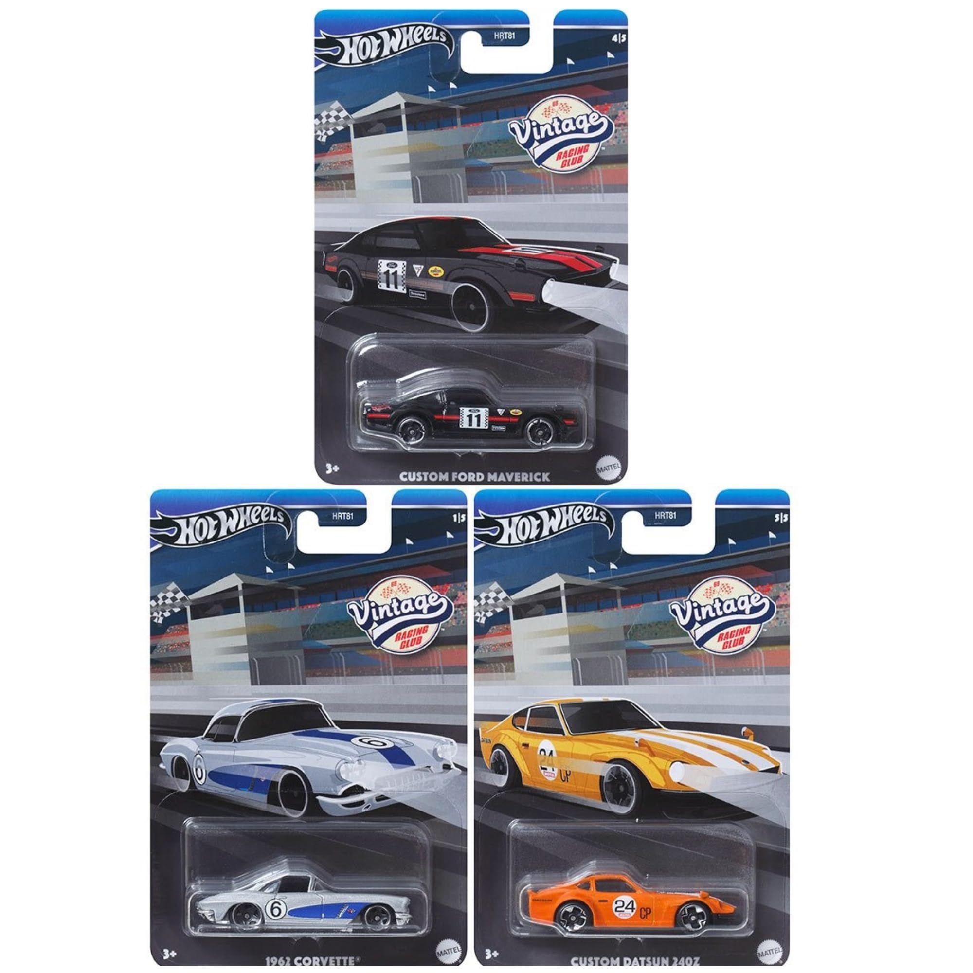 Amazon.com: Hot Wheels 2024 Vintage Racing Club – 3‑Pack (HRT81