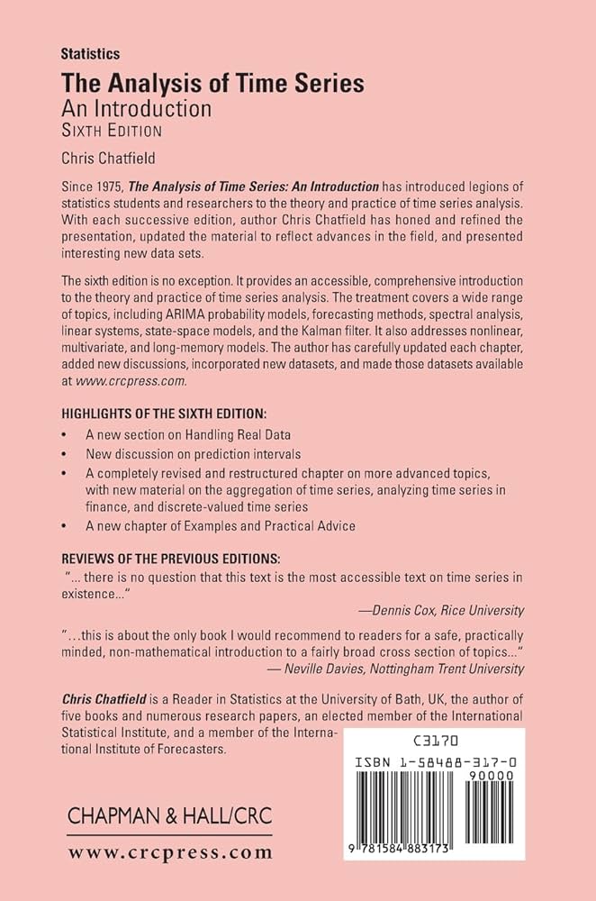 Amazon.com: The Analysis of Time Series: An Introduction, Sixth
