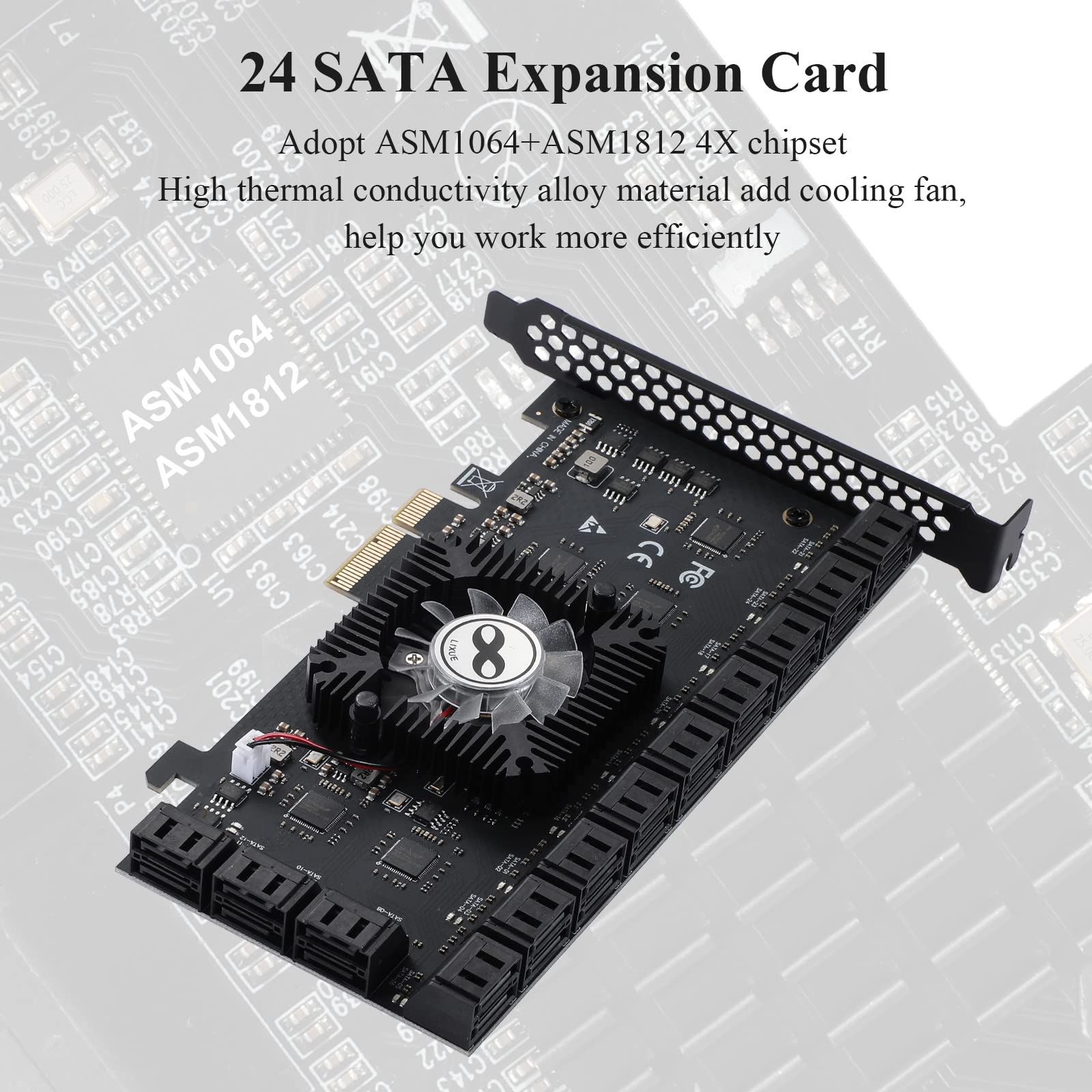Amazon.com: Mzhou 24-Port SATA III PCIe Expansion Card (ASM1064*6+