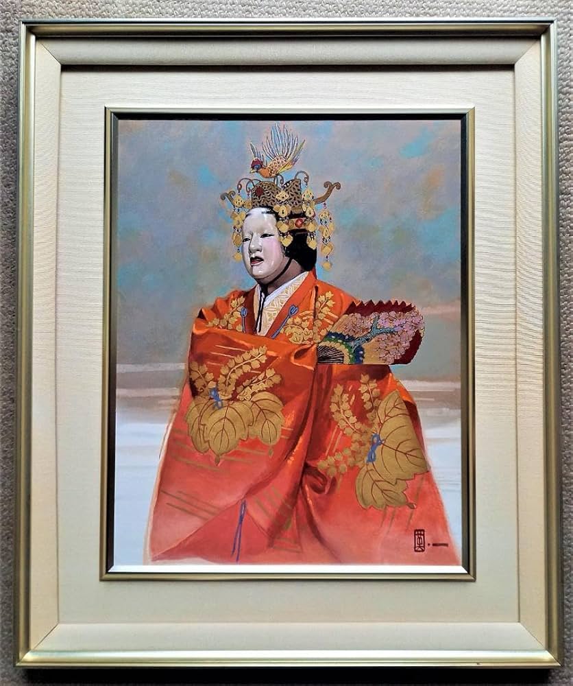 Amazon.co.jp: 能英樹 (花房英樹) 瑞祥の雲 羽衣 F6号 油彩 日本伝統