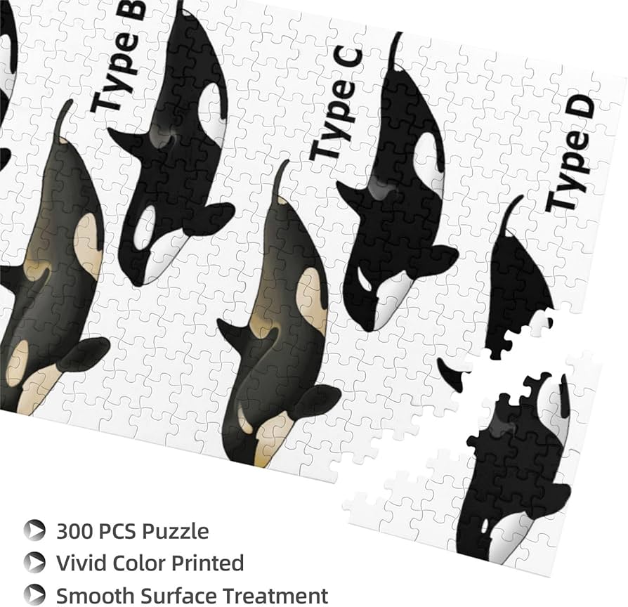 Amazon.co.jp: ジグソーパズル 4タイプのシャチのイラスト 世界の野生